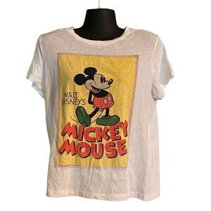 DISNEY Mickey Mouse white shirt tee top short sleeve women’s large